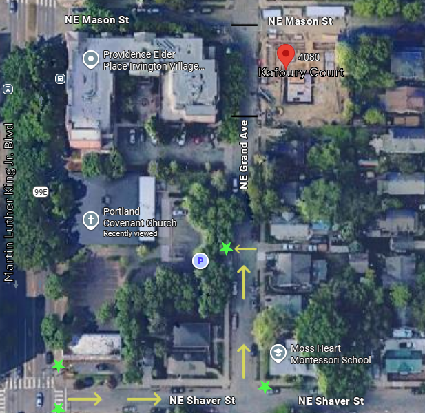 Parking map for Kafoury Court